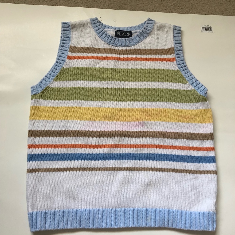 The Children’s Place Boys M (7/8) Colored Striped Sweater Vest